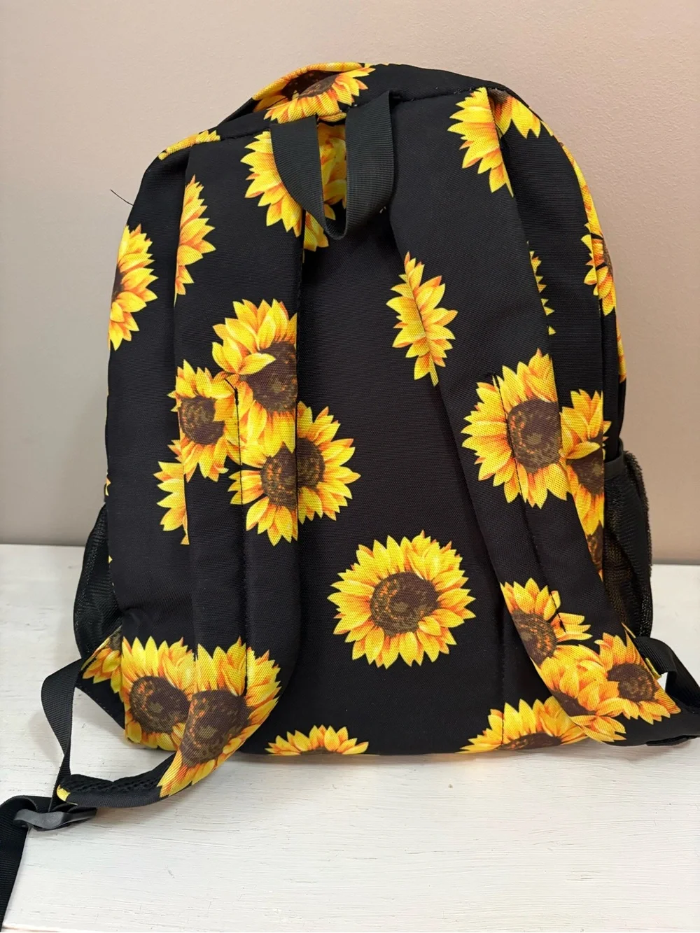 Abshoo Black Kids Backpack with Sunflower Print